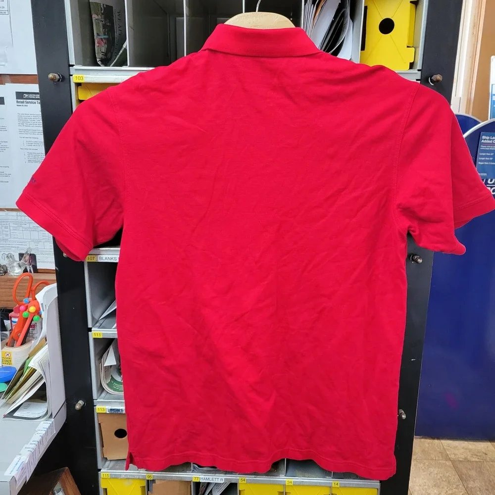 Masters Collection Mens Red Pima Cotton Polo Shirt Mercerized Golf Top Size M